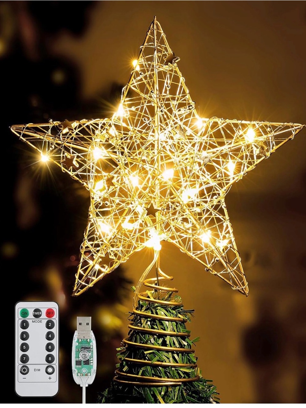 Gold Star Tree Topper